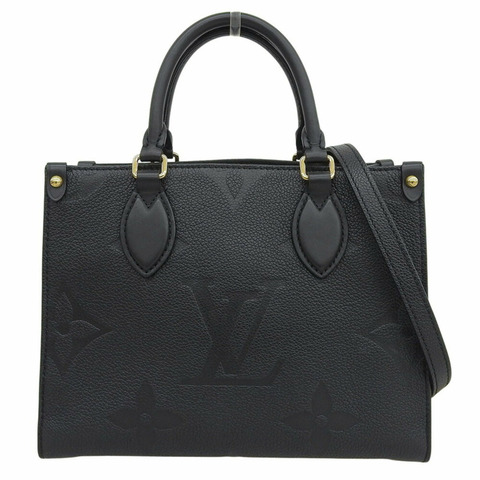 Louis Vuitton Monogram Empreinte On the Go PM 黑色皮革手袋 M45653