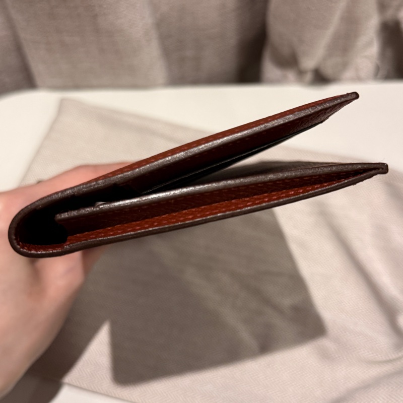 Hermes愛馬仕 長夾 紅棕色（實體很有質感）-6