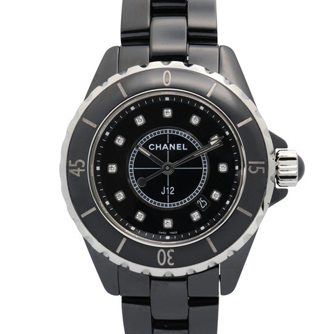 黑色錶盤 陶瓷 鑽石 不鏽鋼 J12 腕錶【CHANEL 香奈兒】 H5701