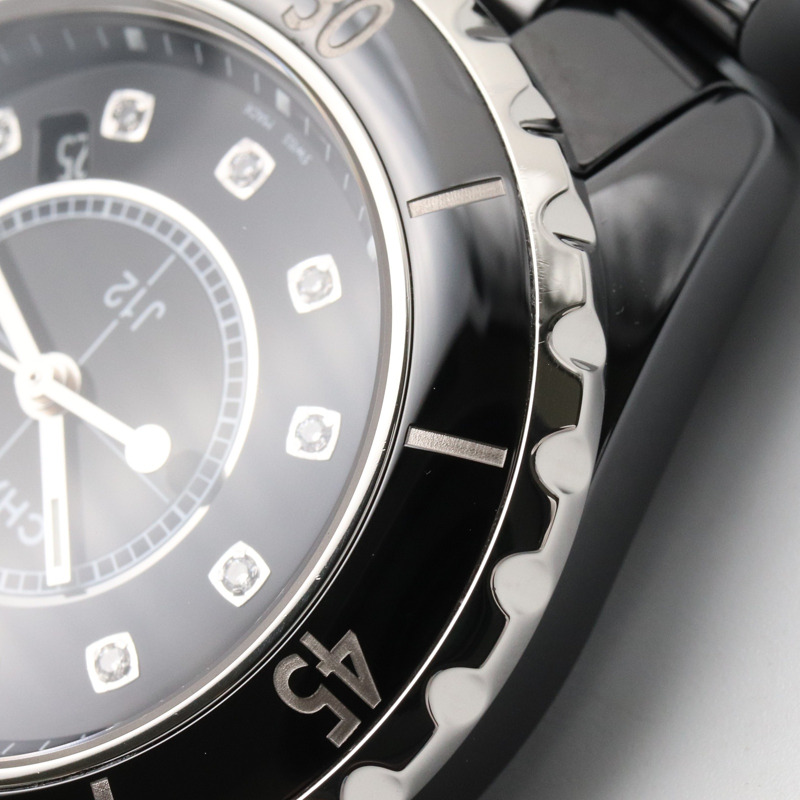 黑色錶盤 陶瓷 鑽石 不鏽鋼 J12 腕錶【CHANEL 香奈兒】 H5701-9