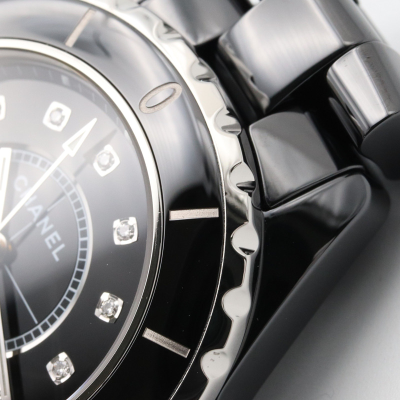 黑色錶盤 陶瓷 鑽石 不鏽鋼 J12 腕錶【CHANEL 香奈兒】 H5701-10