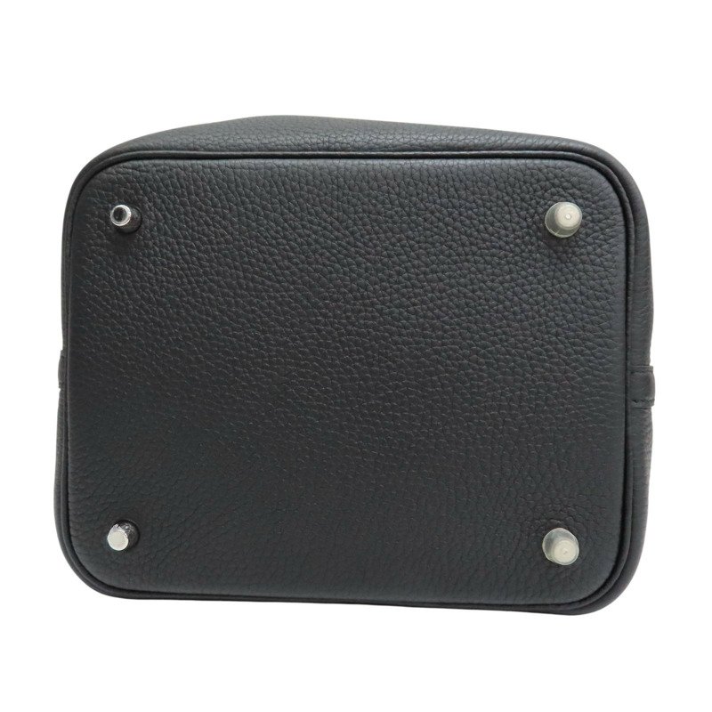 黑色 Taurillon牛皮 Picotin Lock 22 手提包 U刻 銀扣【HERMES 愛馬仕】 H060991CK-3