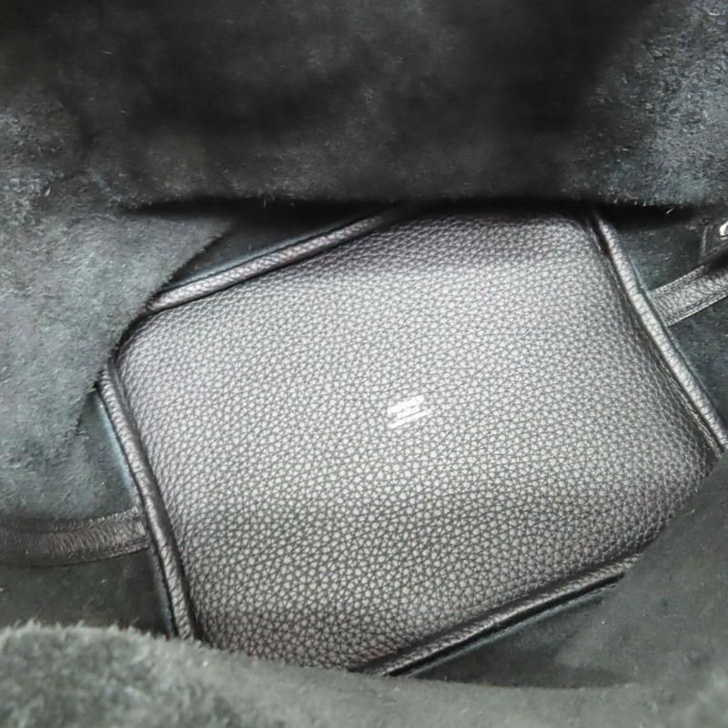 黑色 Taurillon牛皮 Picotin Lock 22 手提包 U刻 銀扣【HERMES 愛馬仕】 H060991CK-4