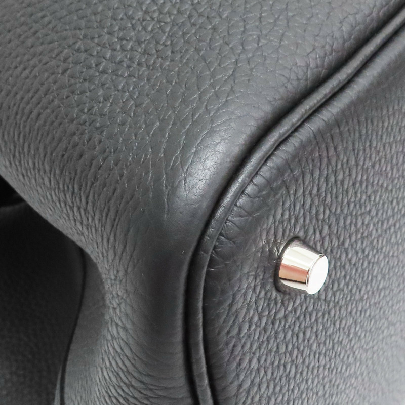 黑色 Taurillon牛皮 Picotin Lock 22 手提包 U刻 銀扣【HERMES 愛馬仕】 H060991CK-8