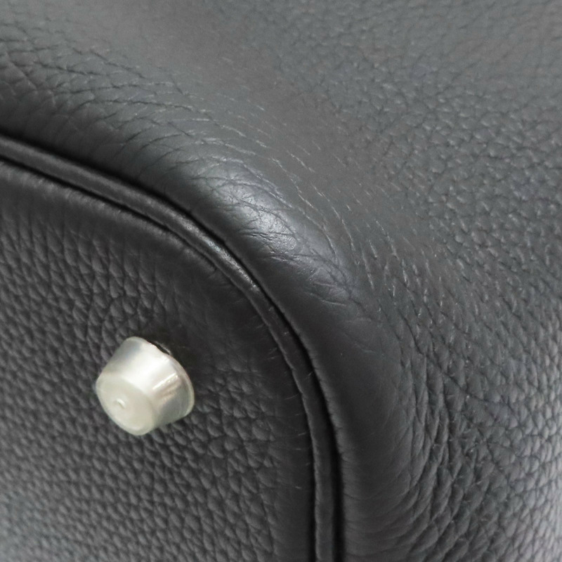 黑色 Taurillon牛皮 Picotin Lock 22 手提包 U刻 銀扣【HERMES 愛馬仕】 H060991CK-9