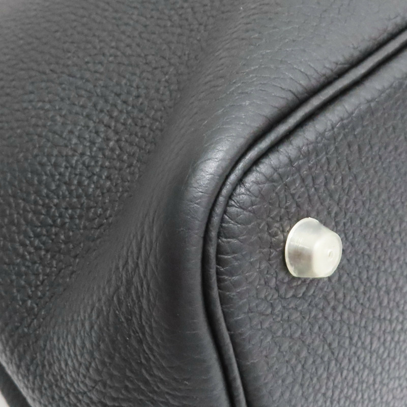 黑色 Taurillon牛皮 Picotin Lock 22 手提包 U刻 銀扣【HERMES 愛馬仕】 H060991CK-10