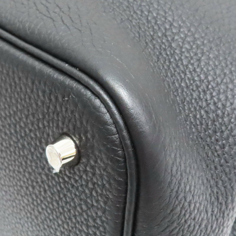 黑色 Taurillon牛皮 Picotin Lock 22 手提包 U刻 銀扣【HERMES 愛馬仕】 H060991CK-11