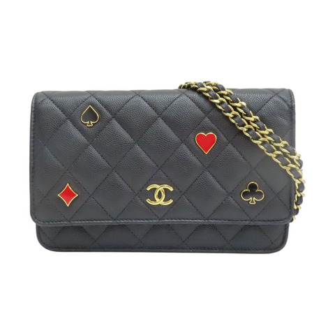 黑色 荔枝紋 牛皮 WOC Casino 肩背包【CHANEL 香奈兒】 AP3076