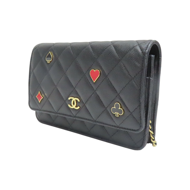 黑色 荔枝紋 牛皮 WOC Casino 肩背包【CHANEL 香奈兒】 AP3076-2