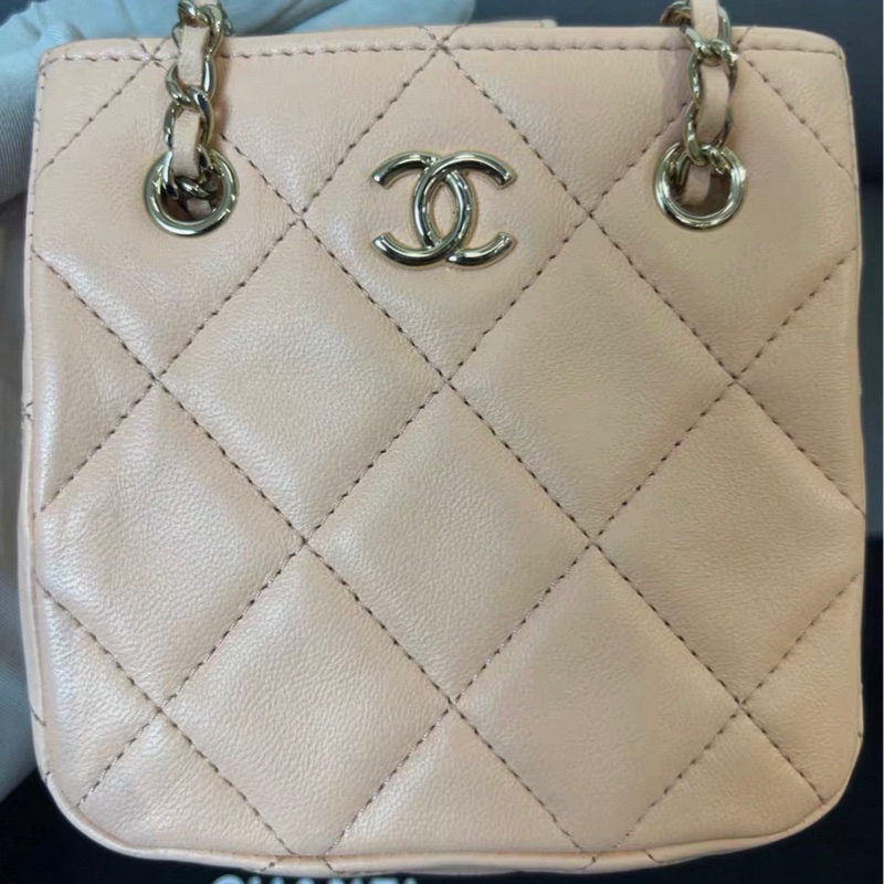 【97新 ✨ 全網最低價!】Chanel 香奈兒 22C 小廢包 淡橘粉 金扣 單肩斜挎包(下單前先詢問庫存❗️)-2