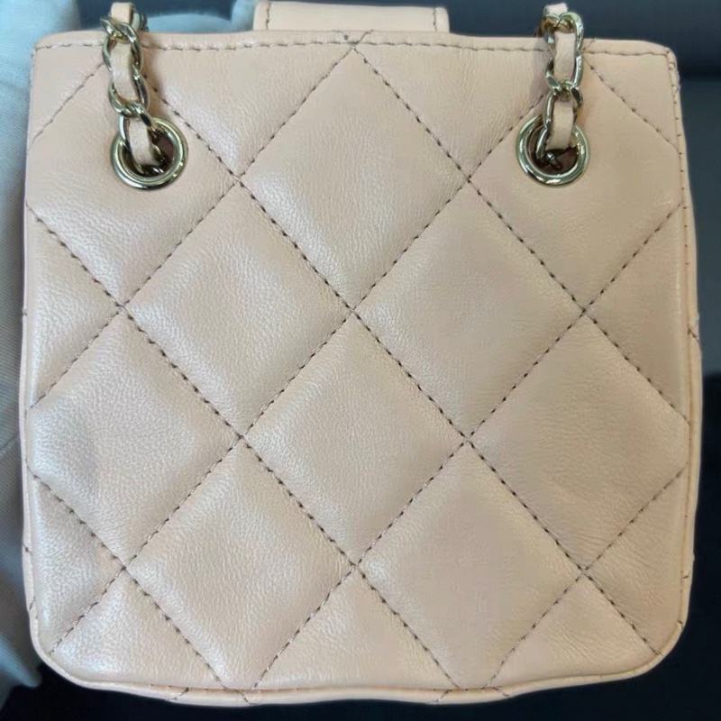 【97新 ✨ 全網最低價!】Chanel 香奈兒 22C 小廢包 淡橘粉 金扣 單肩斜挎包(下單前先詢問庫存❗️)-3