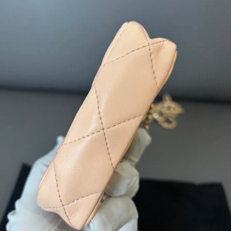 【97新 ✨ 全網最低價!】Chanel 香奈兒 22C 小廢包 淡橘粉 金扣 單肩斜挎包(下單前先詢問庫存❗️)-11