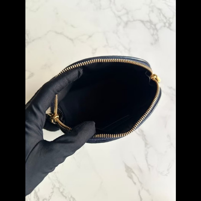 【LA LUNE】Christian Dior藍色老花30 Montaigne皮革包 中古包 化妝包 手拿包-8