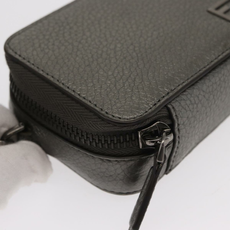 【日本直送】FENDI 銀色皮革肩背包 Auth bs30741-13