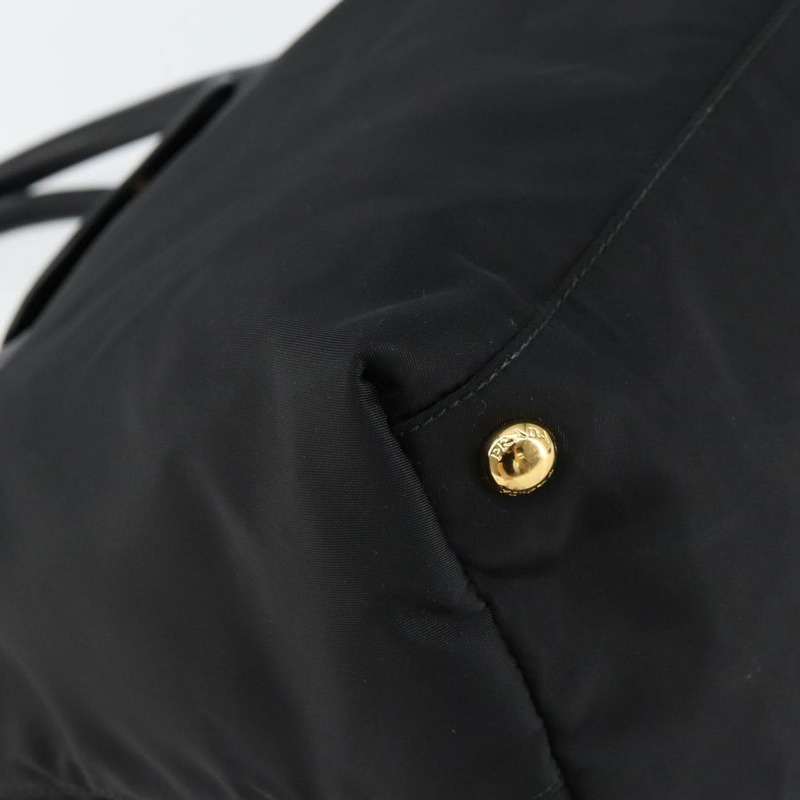 【日本直送】PRADA 尼龍手提包 黑色 金色 正品 148636-14