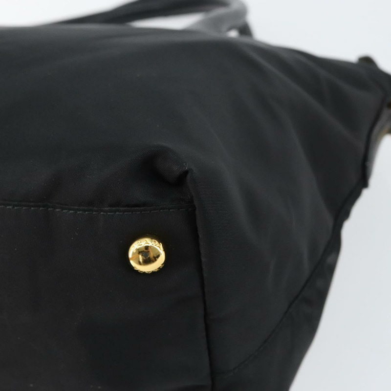 【日本直送】PRADA 尼龍手提包 黑色 金色 正品 148636-15