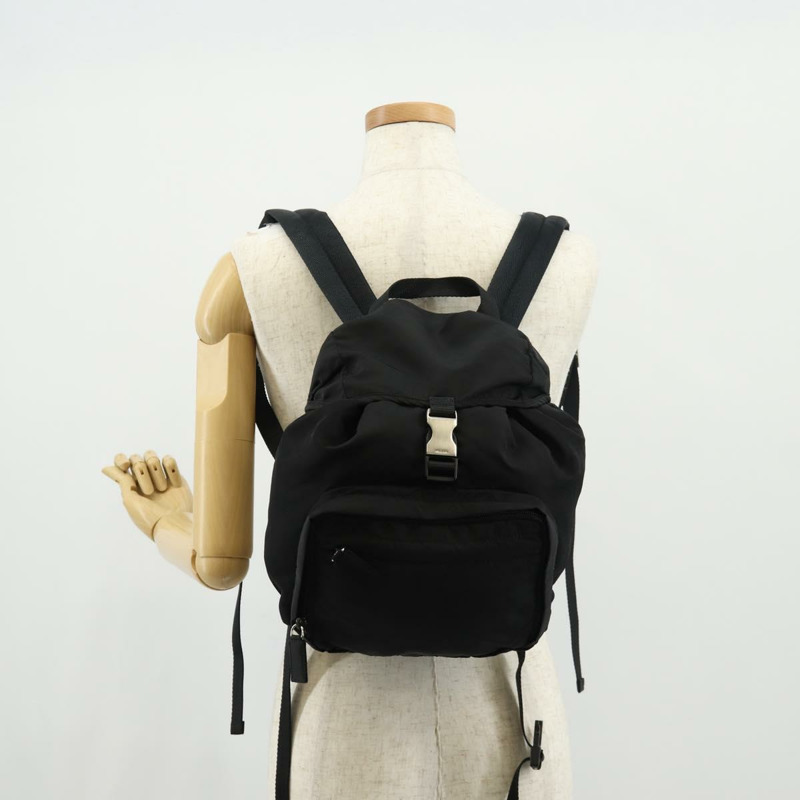 【日本直送】PRADA 雙肩包 尼龍 黑色 銀色 正品 153638V-30