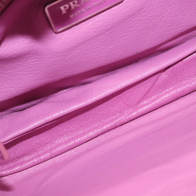 【日本直送】PRADA 鏈條包 皮革 銀紫色 正品 148623V-9