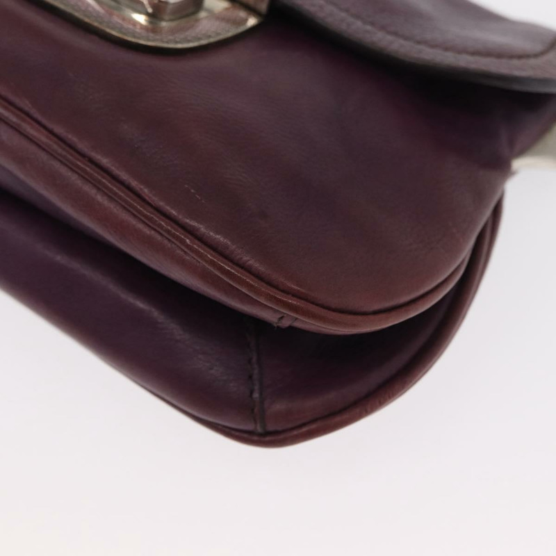 【日本直送】PRADA 鏈條包 皮革 銀紫色 正品 148623V-14