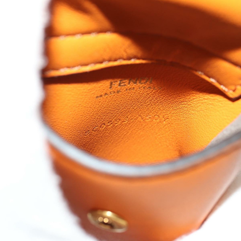 【日本直送】FENDI 多功能配件腰帶 皮革 橙色 金色 正品 154935M-10