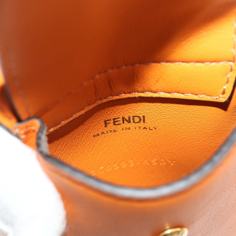【日本直送】FENDI 多功能配件腰帶 皮革 橙色 金色 正品 154935M-14