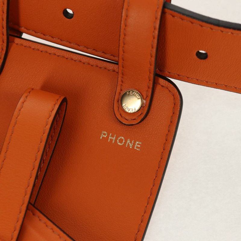 【日本直送】FENDI 多功能配件腰帶 皮革 橙色 金色 正品 154935M-15