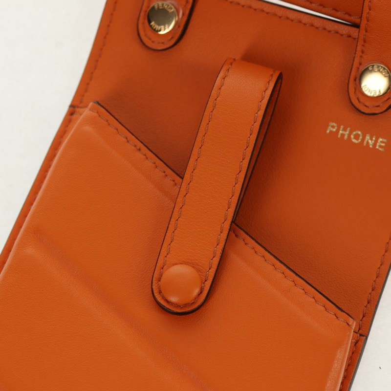 【日本直送】FENDI 多功能配件腰帶 皮革 橙色 金色 正品 154935M-16