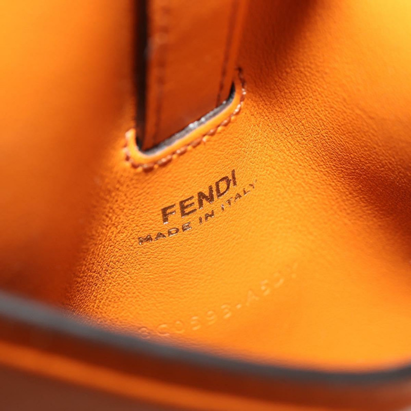【日本直送】FENDI 多功能配件腰帶 皮革 橙色 金色 正品 154935M-18
