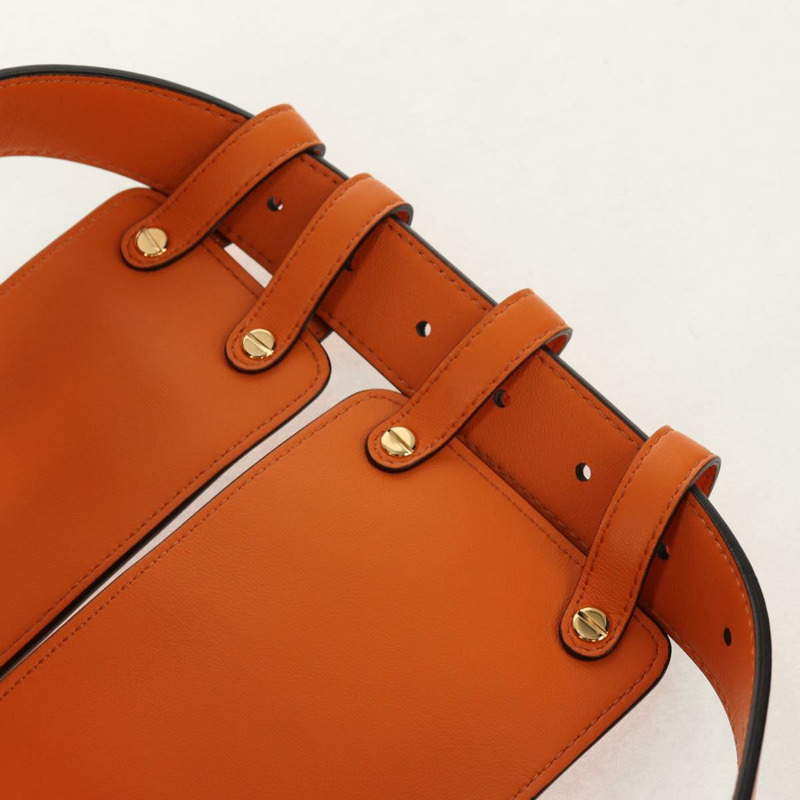 【日本直送】FENDI 多功能配件腰帶 皮革 橙色 金色 正品 154935M-19