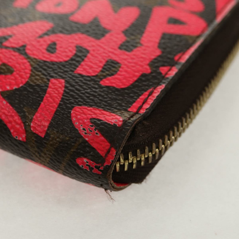 【日本直送】路易威登 Monogram Graffiti Zippy 錢包 粉紅色 M93710 正品 143030V-14