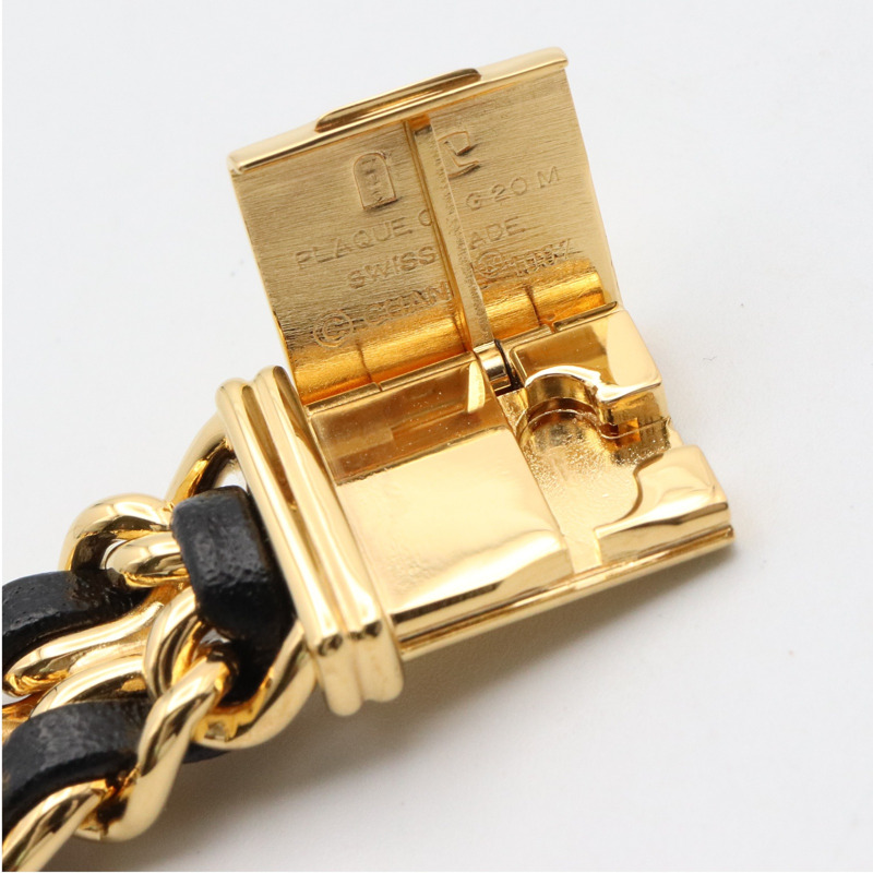 Premiere S 石英腕錶 黑色錶盤 鍍金 皮革錶帶【CHANEL 香奈兒】 H0001-10