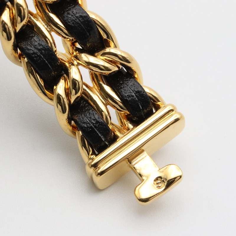 Premiere S 石英腕錶 黑色錶盤 鍍金 皮革錶帶【CHANEL 香奈兒】 H0001-11