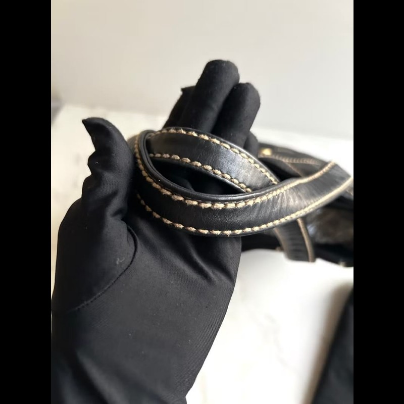 【LA LUNE】稀有中古包 Chanel Vivian黑色皮革托特包 單肩包 側背包 古著包-7