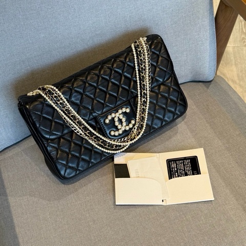 Chanel 威斯敏斯特 珍珠 鏈條單肩包 15開 底長約26 附件身份卡。
