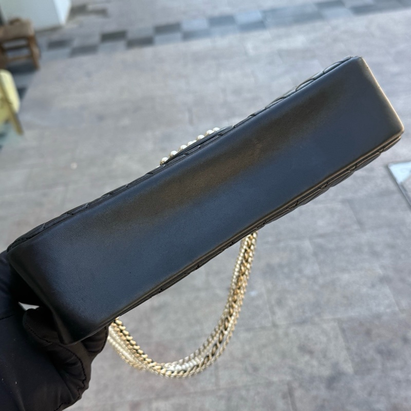 Chanel 威斯敏斯特 珍珠 鏈條單肩包 15開 底長約26 附件身份卡。-2