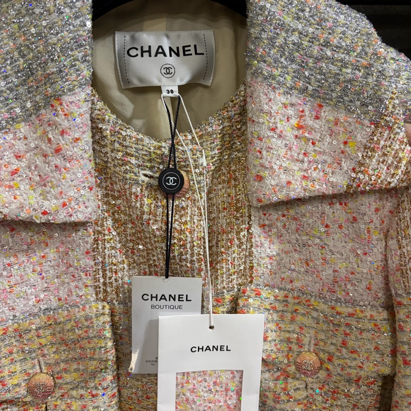 Chanel高訂系列毛呢刺繡亮片套裝-6