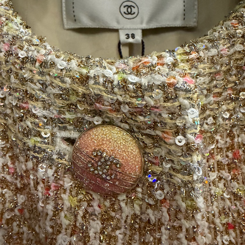 Chanel高訂系列毛呢刺繡亮片套裝-17