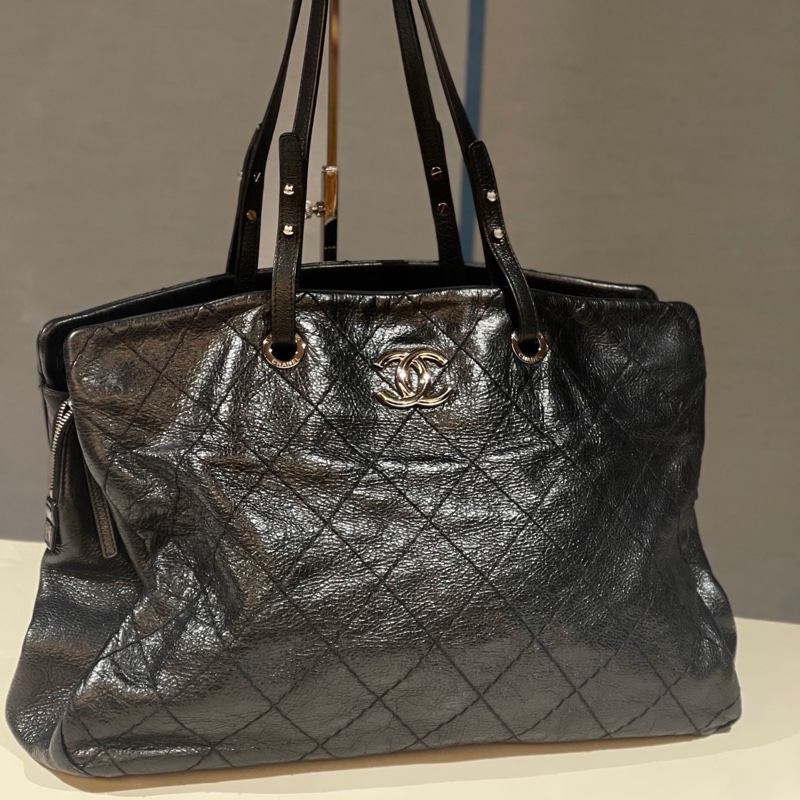 Chanel  黑銀大tote 托特 14開-1