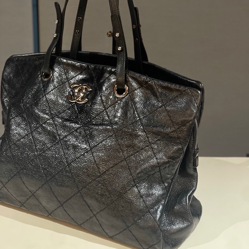 Chanel  黑銀大tote 托特 14開-2