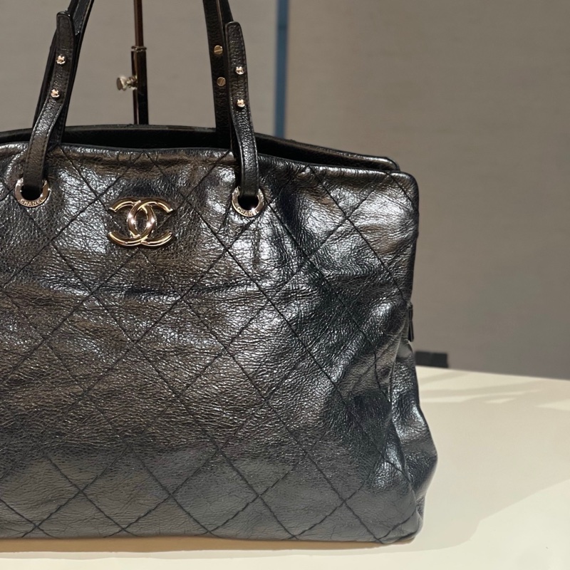 Chanel  黑銀大tote 托特 14開-4