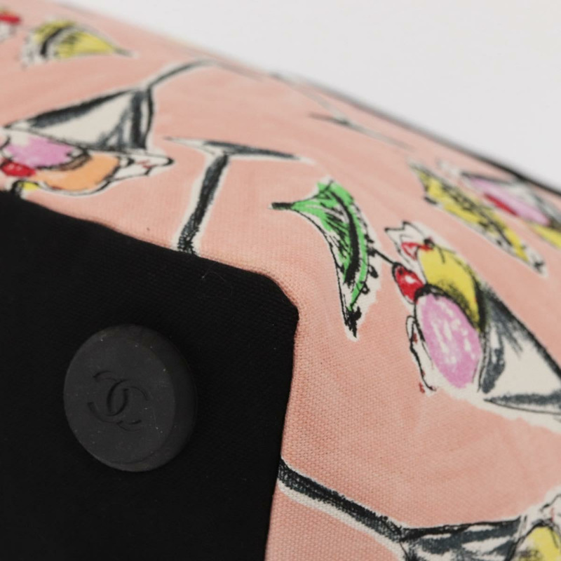 【日本直送】香奈兒肩背包 帆布 粉紅色 金 CC 標誌 Auth 164348-12