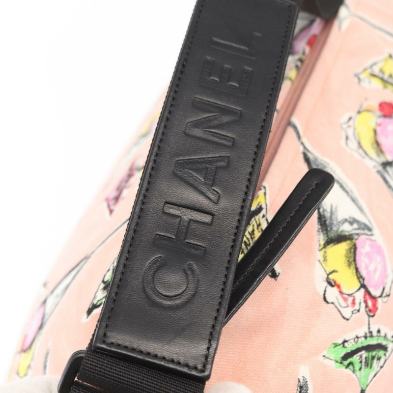 【日本直送】香奈兒肩背包 帆布 粉紅色 金 CC 標誌 Auth 164348-13