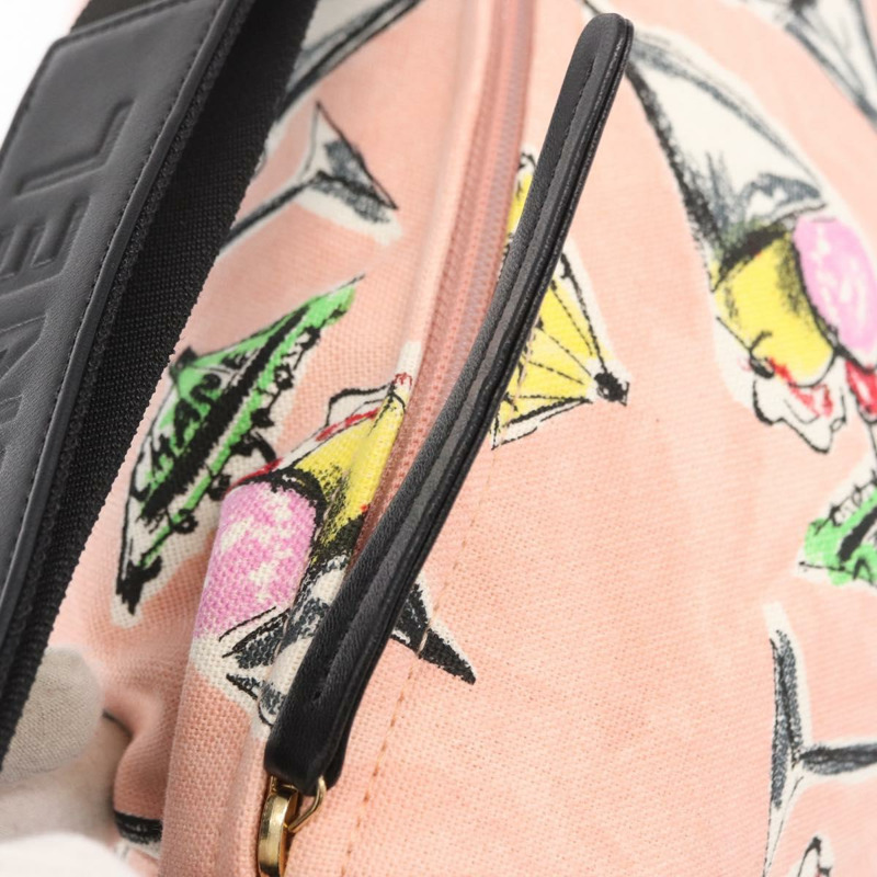 【日本直送】香奈兒肩背包 帆布 粉紅色 金 CC 標誌 Auth 164348-14