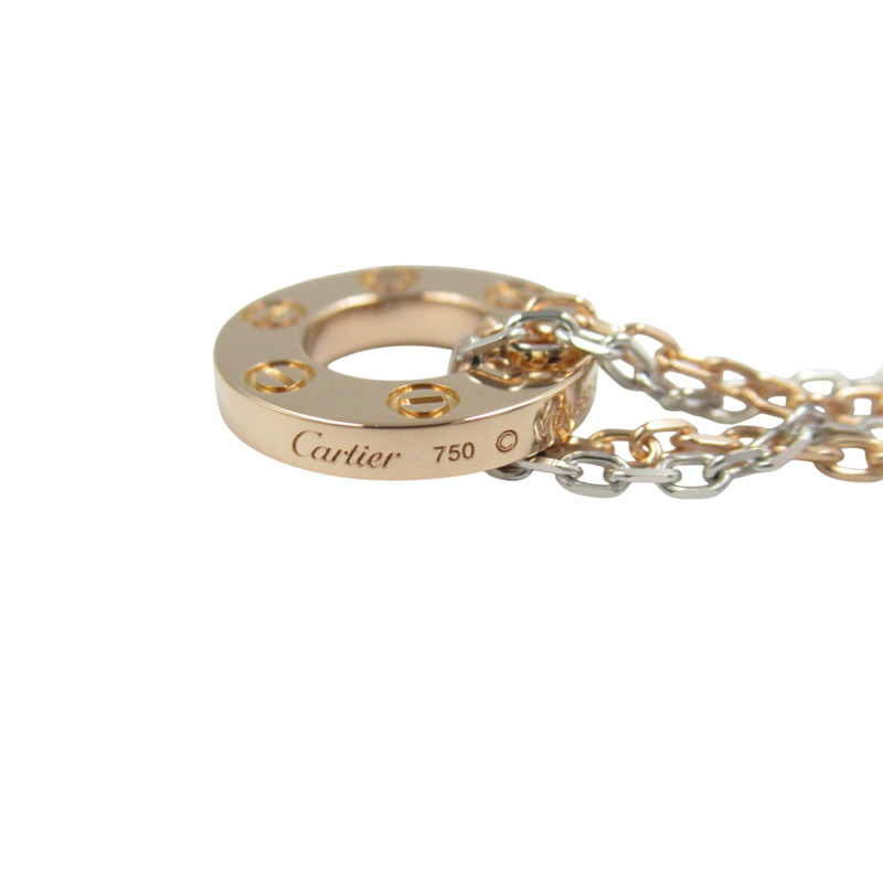 18K玫瑰金/18K白金 鑽石 Love 項鍊【Cartier 卡地亞】 B7219700-2