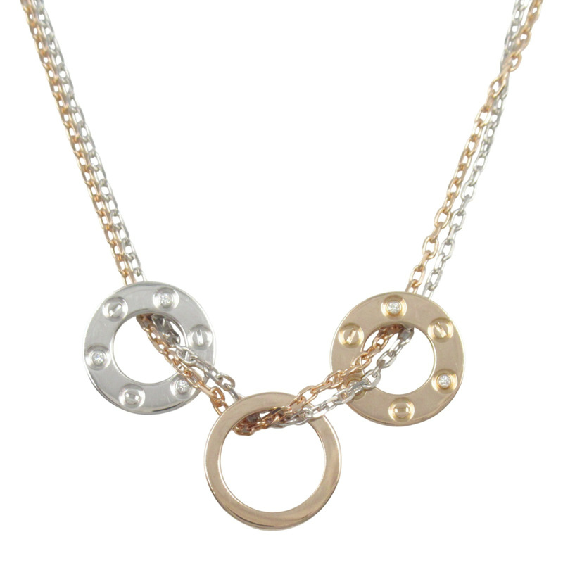 18K玫瑰金/18K白金 鑽石 Love 項鍊【Cartier 卡地亞】 B7219700-5