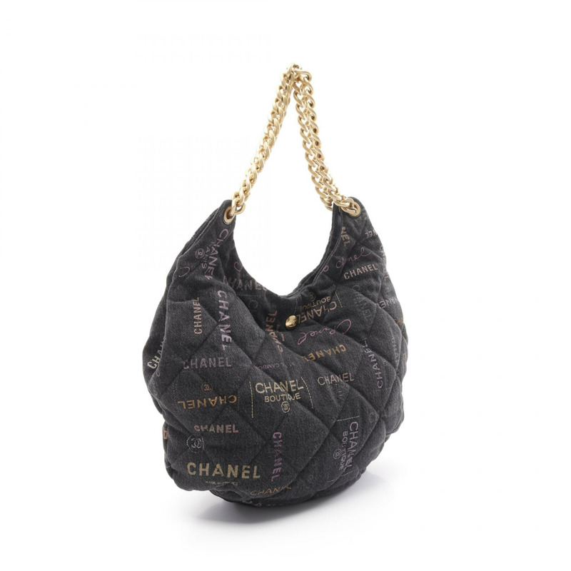 黒色 單寧布 Mood Hobo 肩背包【CHANEL 香奈兒】-1