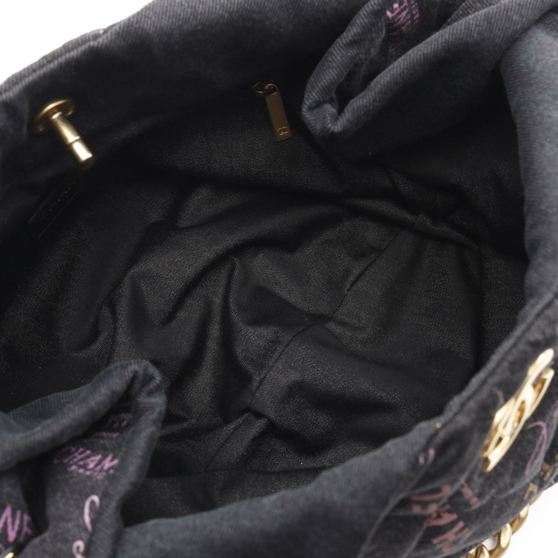 黒色 單寧布 Mood Hobo 肩背包【CHANEL 香奈兒】-2