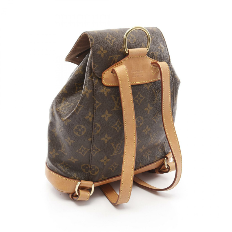 棕色 原花 帆布 Montsouris MM 後背包【LOUIS VUITTON LV 路易威登】 M51136-1