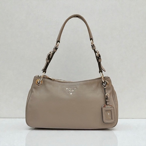 莉亞精品♡ Prada 手提包大象灰 二手美包