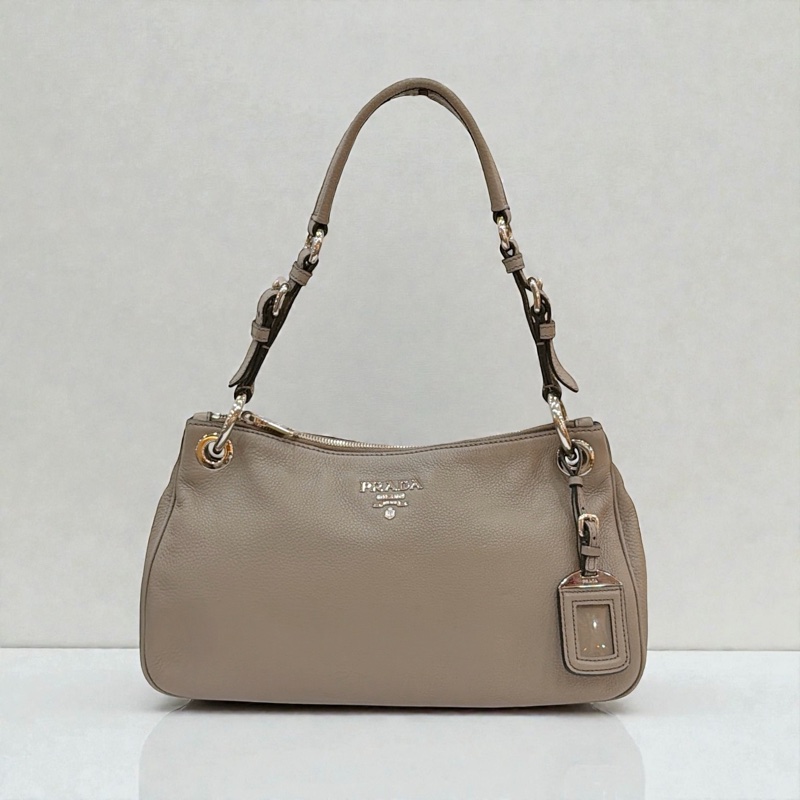 莉亞精品♡ Prada 手提包大象灰 二手美包-0